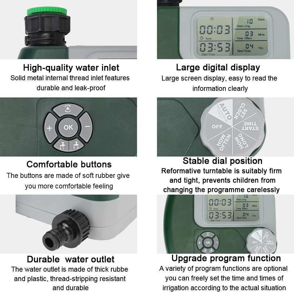 Automatic Irrigation Controller Water Timer Digital Tap Garden Watering System