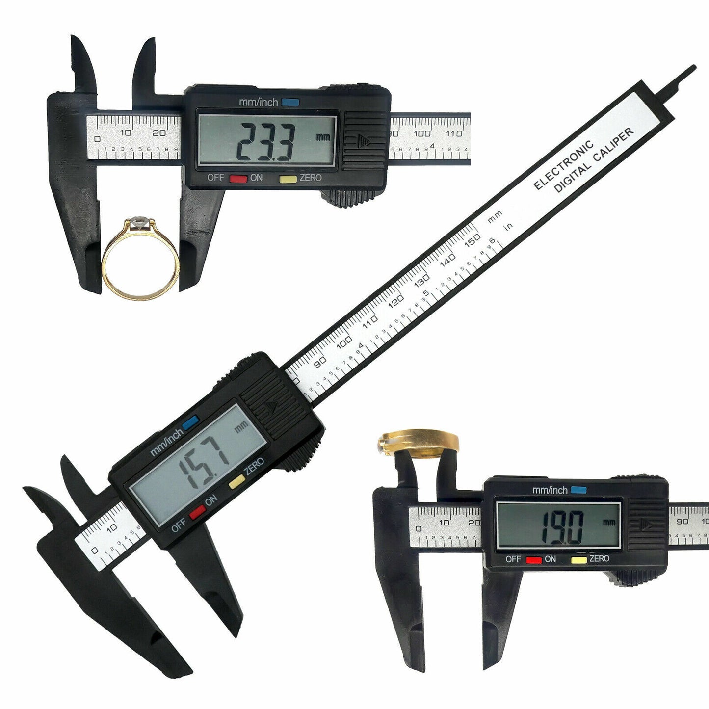 150mm 6'' Inch Electronic Digital Vernier Micrometer Caliper Gauge Carbon Fiber