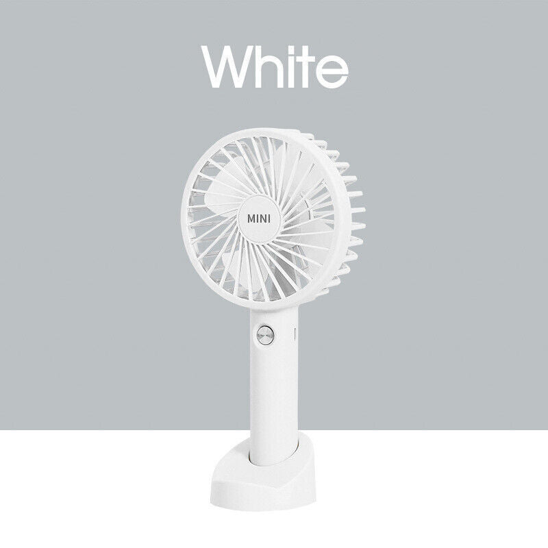 Mini Portable Hand-held Desk Fan Cooling Cooler USB Air Rechargeable 3 Speed
