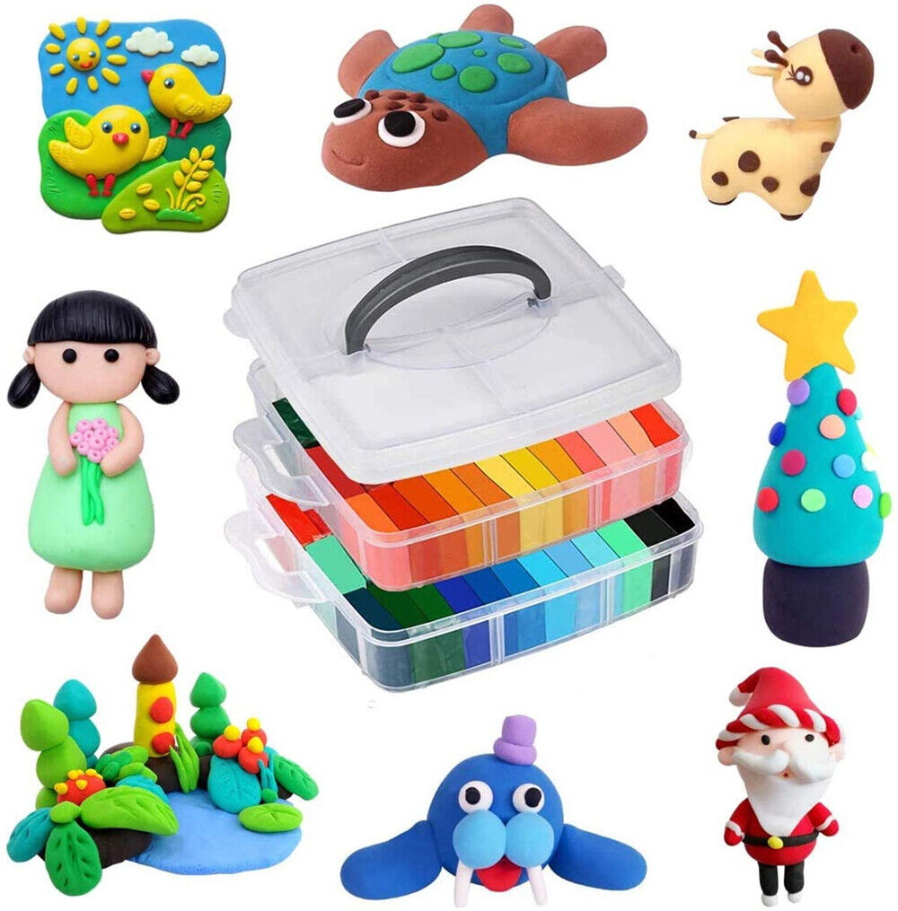 83PCS Craft Oven Bake Polymer Clay Modelling Moulding Fimo Block DIY Toy Gift