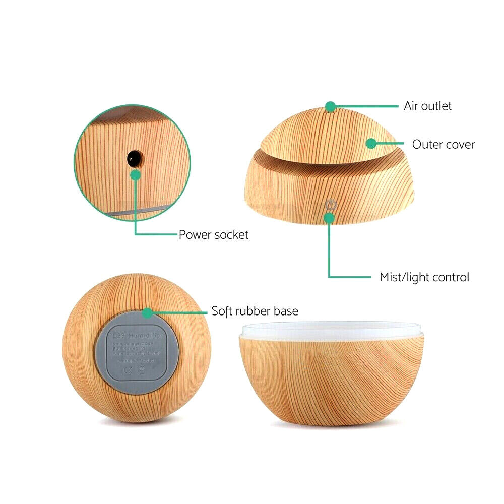 Aromatherapy Diffuser Aroma Essential Oils Air Humidifier LED Light