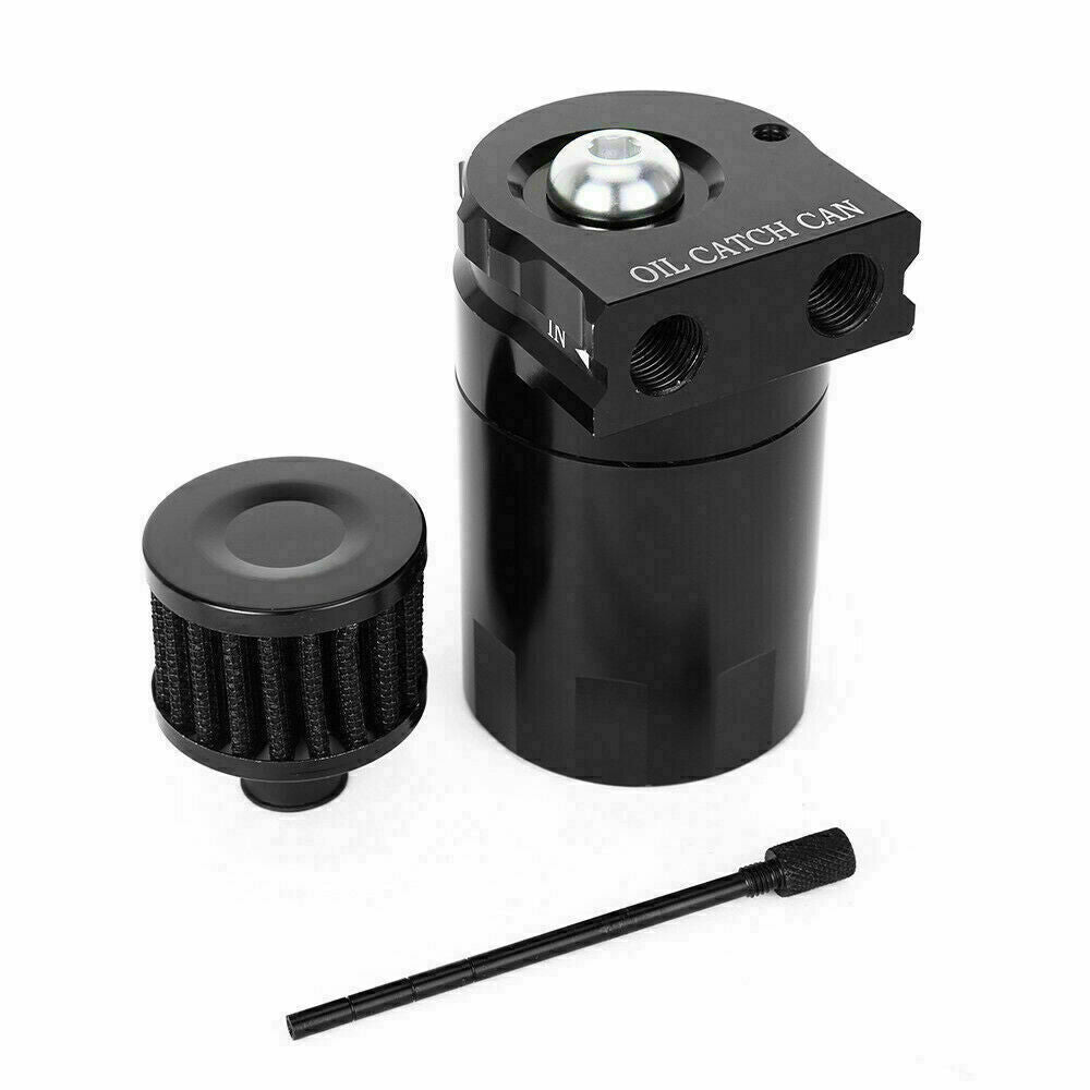 Oil Catch Can Breather Universal Baffled Diesel Reservoir Tank Petrol Filter Kit