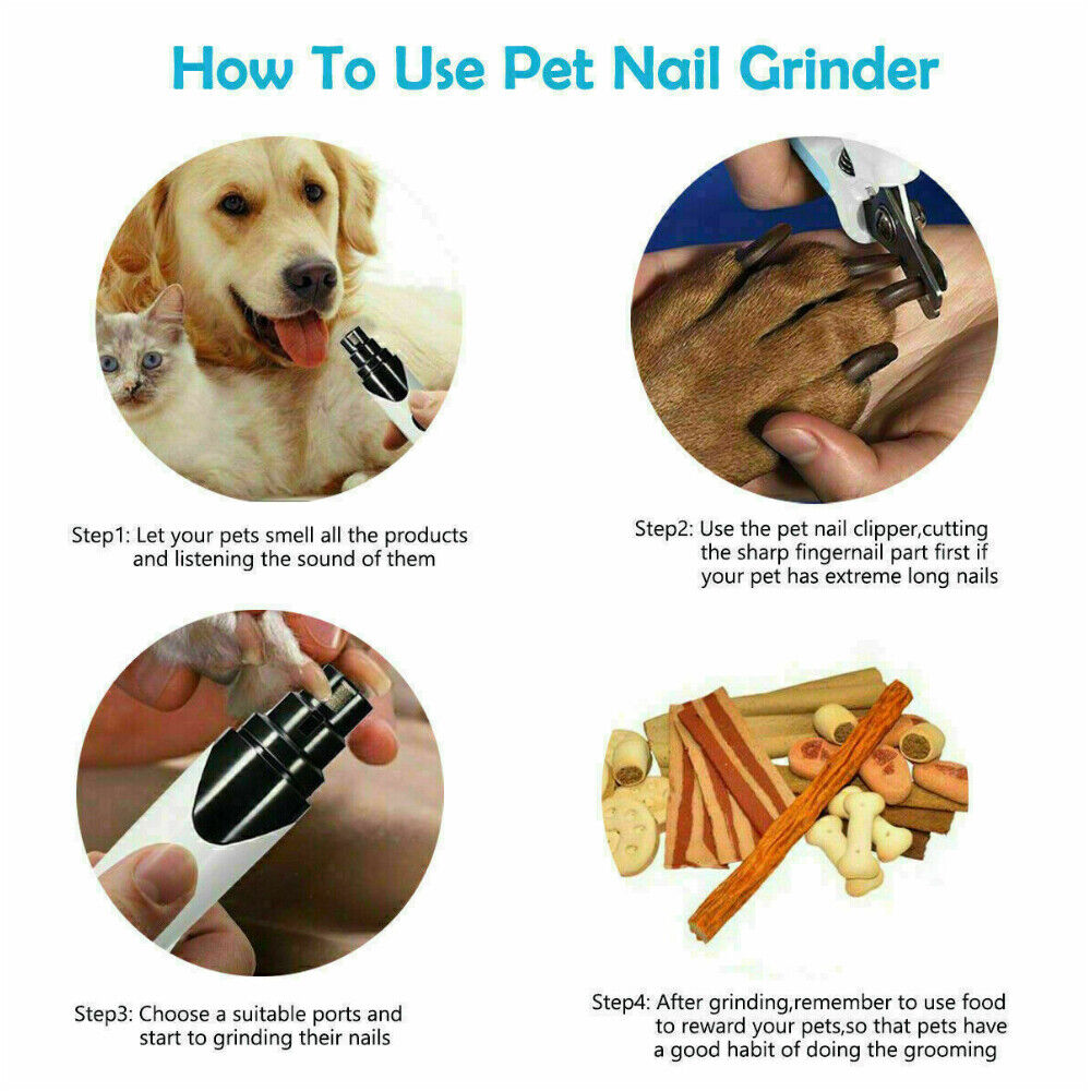 Electric Dog Nail Clippers Nail File Cat Claw Grooming Nail Grinder Trimmer Kit