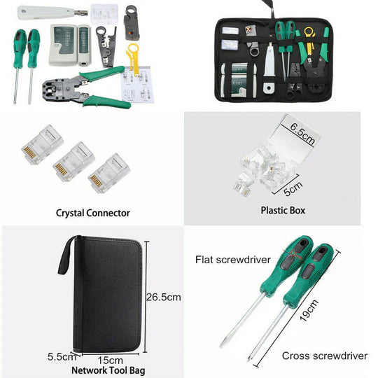 Analyzer Network Cable Tool Kit LAN Crimper Down Wire Stripper Cat5 6 RJ45 BAG