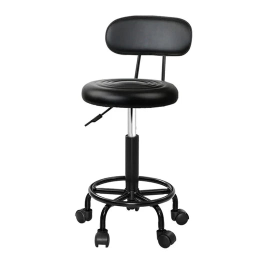 Salon Stool Swivel Chair Backrest Barber Hairdressing Hydraulic Lift PU