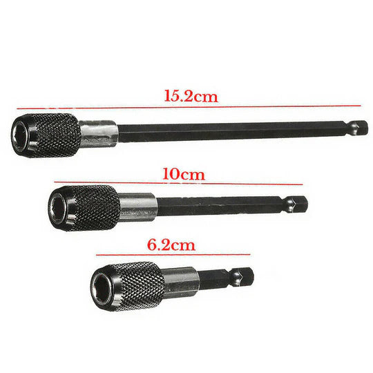 3PCS Screwdriver Kit Extension Quick Release 1/4 Hex Shank Holder Drill Bit Set