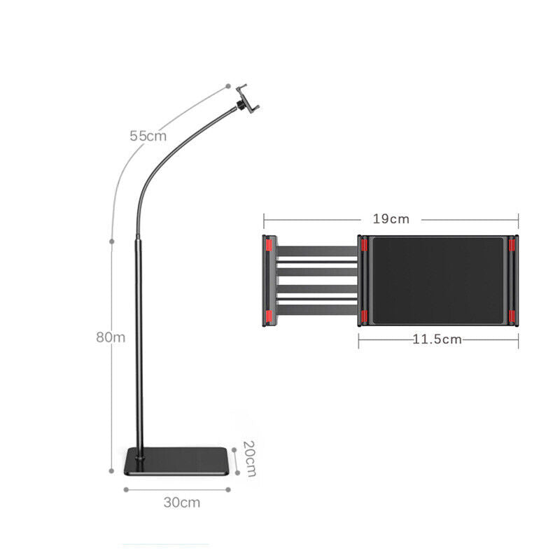 Adjustable Floor Stand Bed Lazy Mount Holder Arm Bracket For Phone Tablet iPad