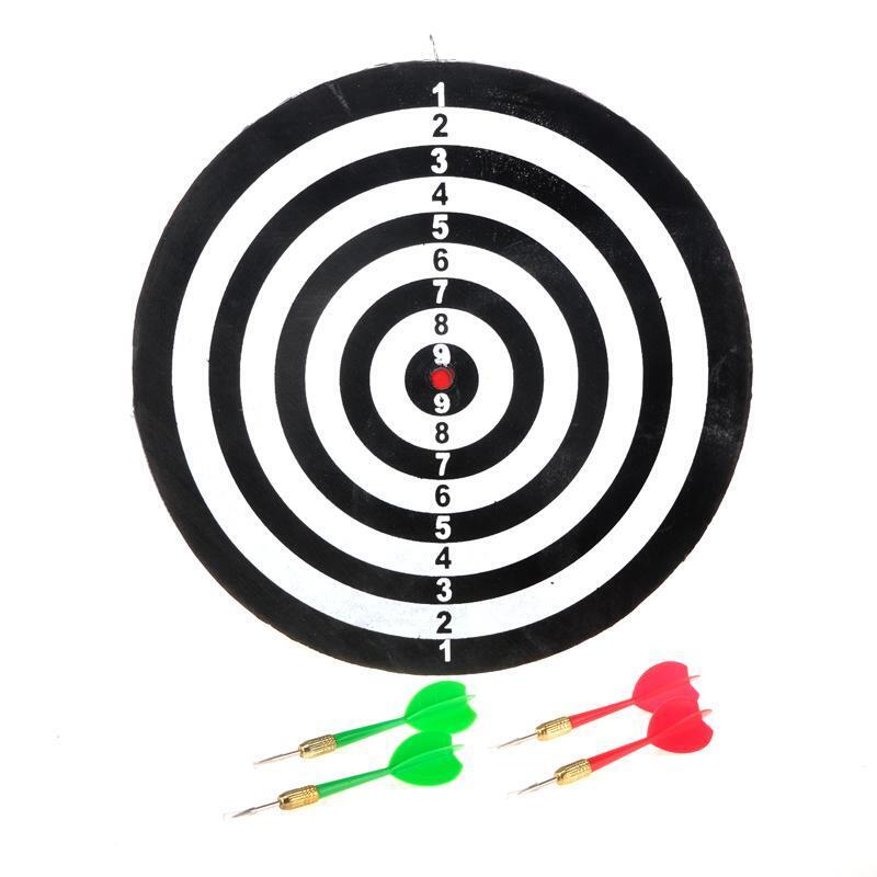 11" Double-sided Dart Board & Target Game Board Included 4pcs Darts Family Game
