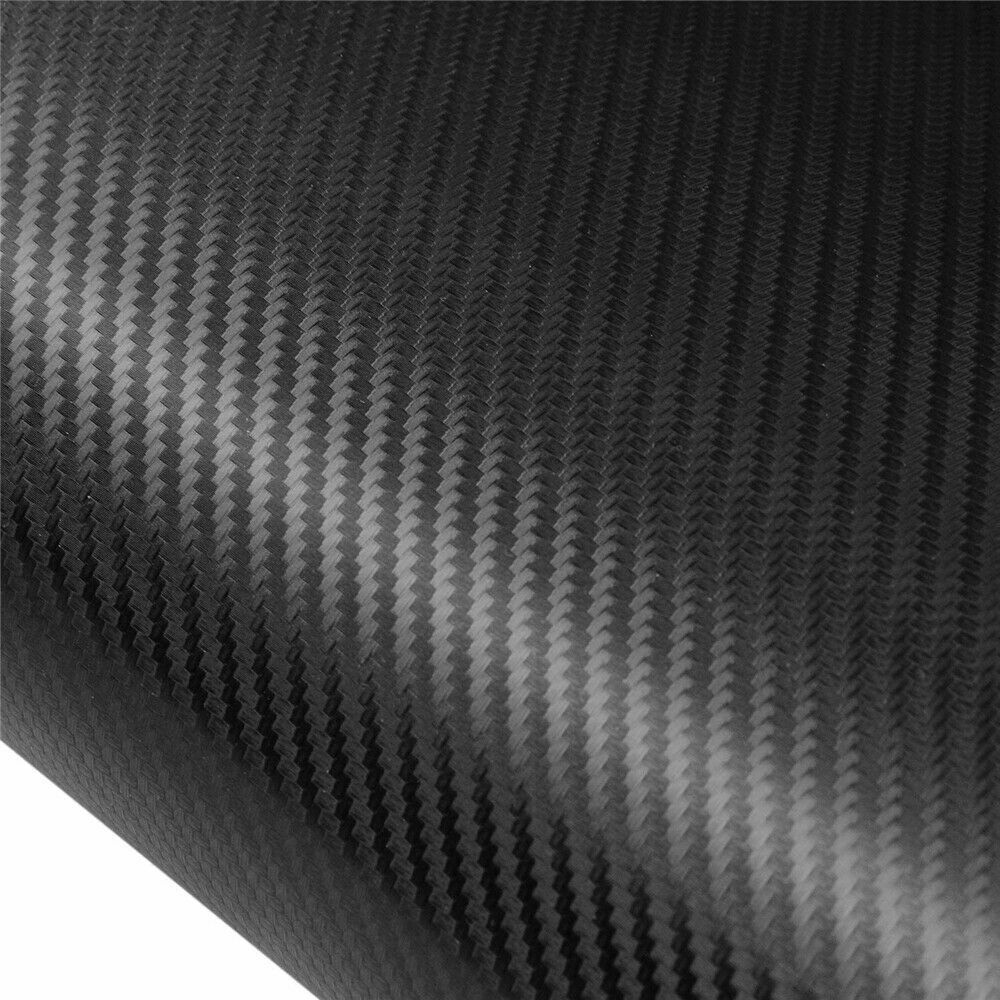 Gloss Black 4D Carbon Fiber Vinyl Car Phone Laptop Wrap Sticker Film 50x151cm