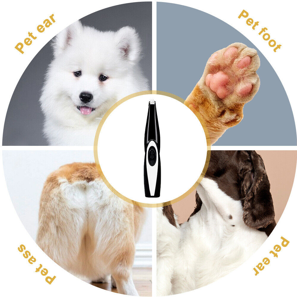 Cordless Pro Pet Hair Clippers Dog Cat Paw Trimmer Grooming USB Rechargeable Kit