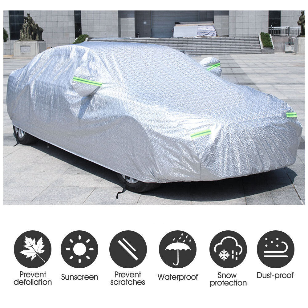 3XXL 3Layer Aluminium Waterproof Outdoor Car Cover Double Thick Rain UV Resistant