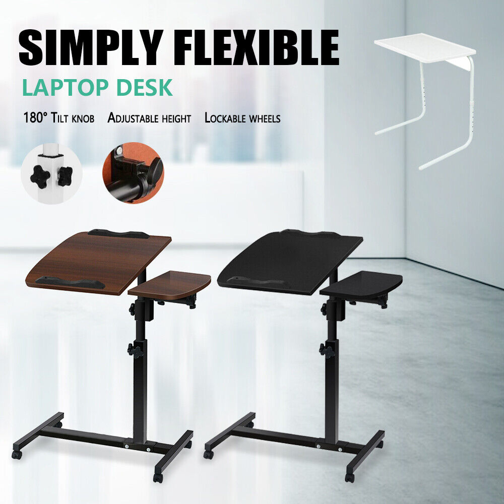 Laptop Desk Portable Mobile Computer Table Stand Adjustable Bed Study AU