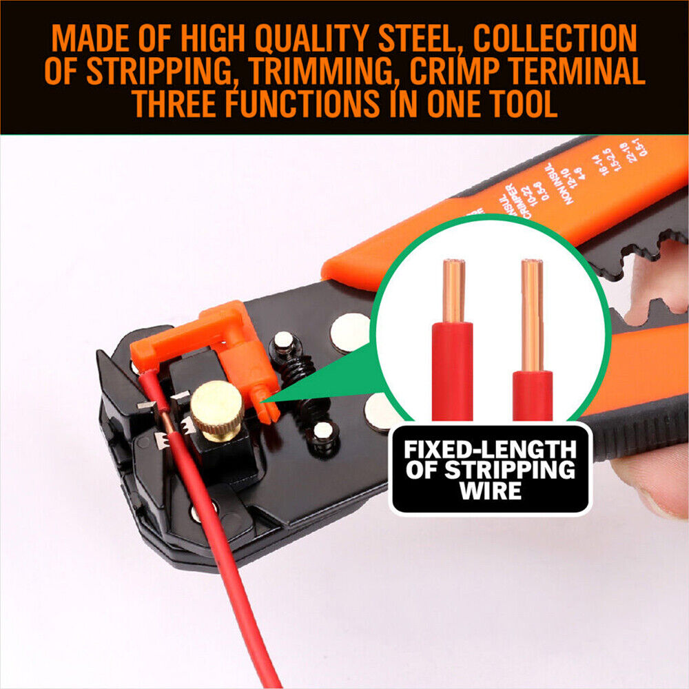 Automatic Wire Cutter Stripper Pliers Electrical Cable Crimper Terminal Tool