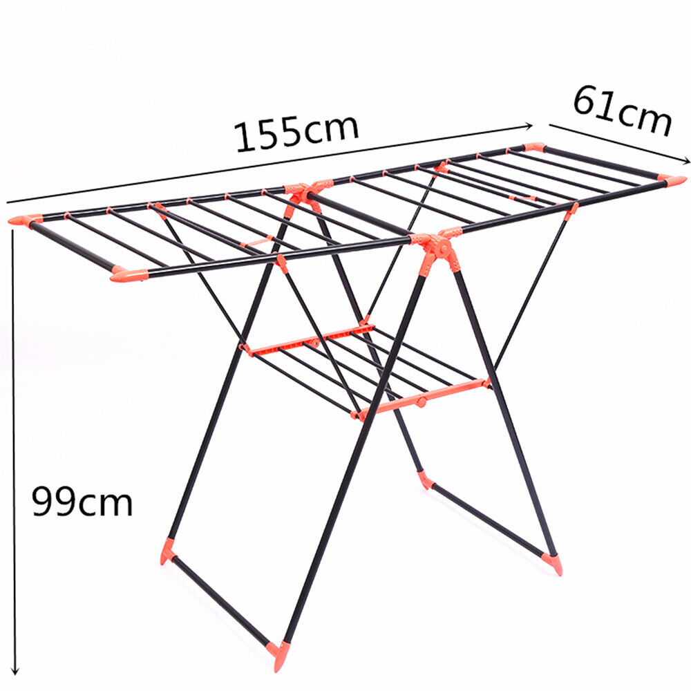 Folding Clothes Airer Laundry Dryer Gullwing Drying Shoes Rack Indoor Outdoor