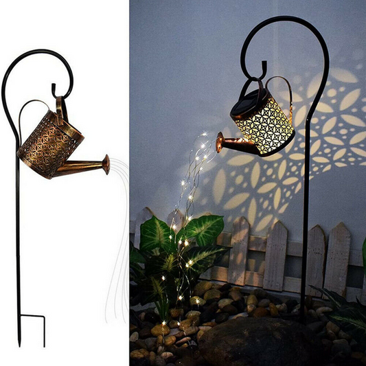 Solar LED Watering Can String Light Shower Outdoor Garden Art Tree Decor Lamp AU