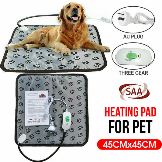 WATERPROOF PET ELECTRIC HEAT HEATED HEATER PAD MAT HEATING BLANKET DOG CAT