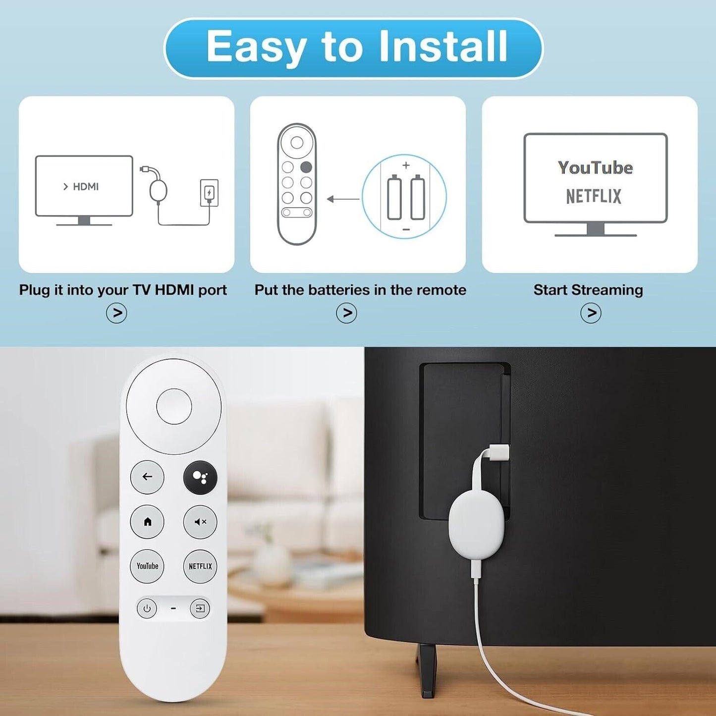 New Replacement For Chromecast With Google TV Voice Bluetooth IR Remote Control