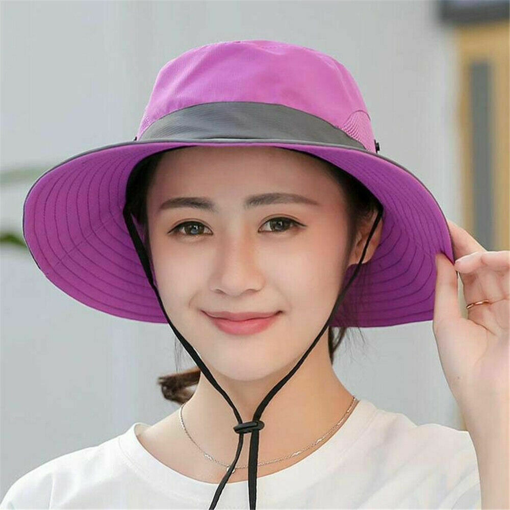 Wide Brim UV Sun Protective Bucket Hat Fishing Hiking Travel Beach Cap