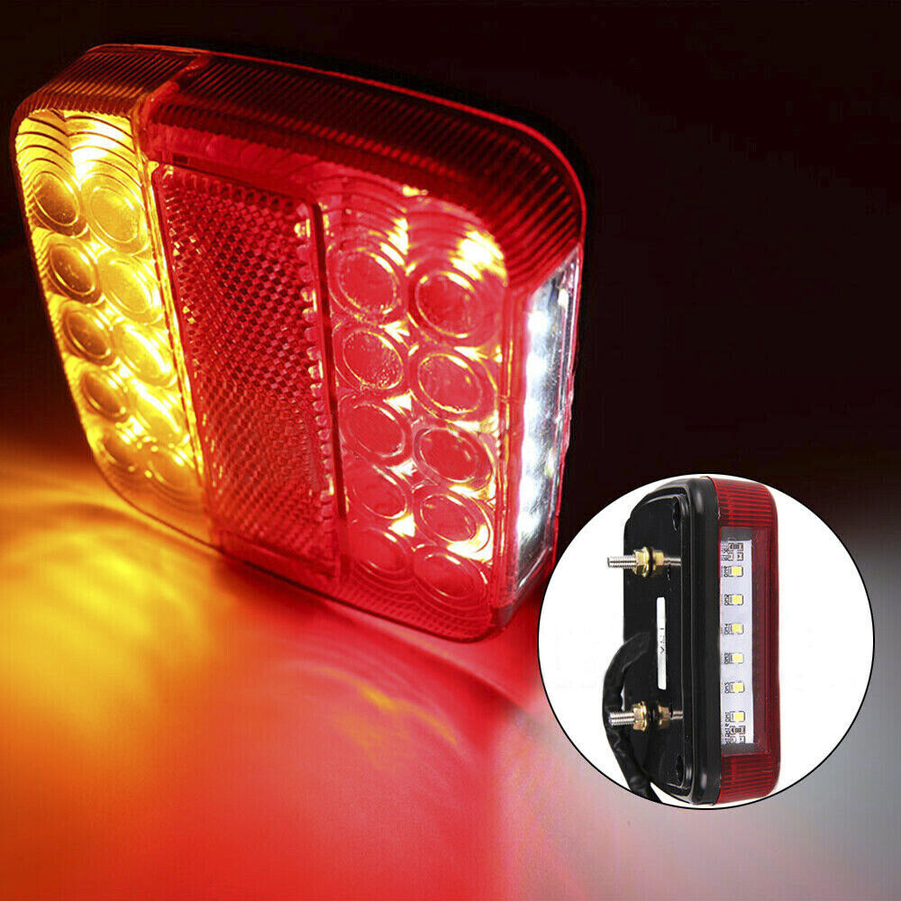 2x 20LED Square Tail Stop Light Indicator Reverse Boat Trucks Caravans Utes New