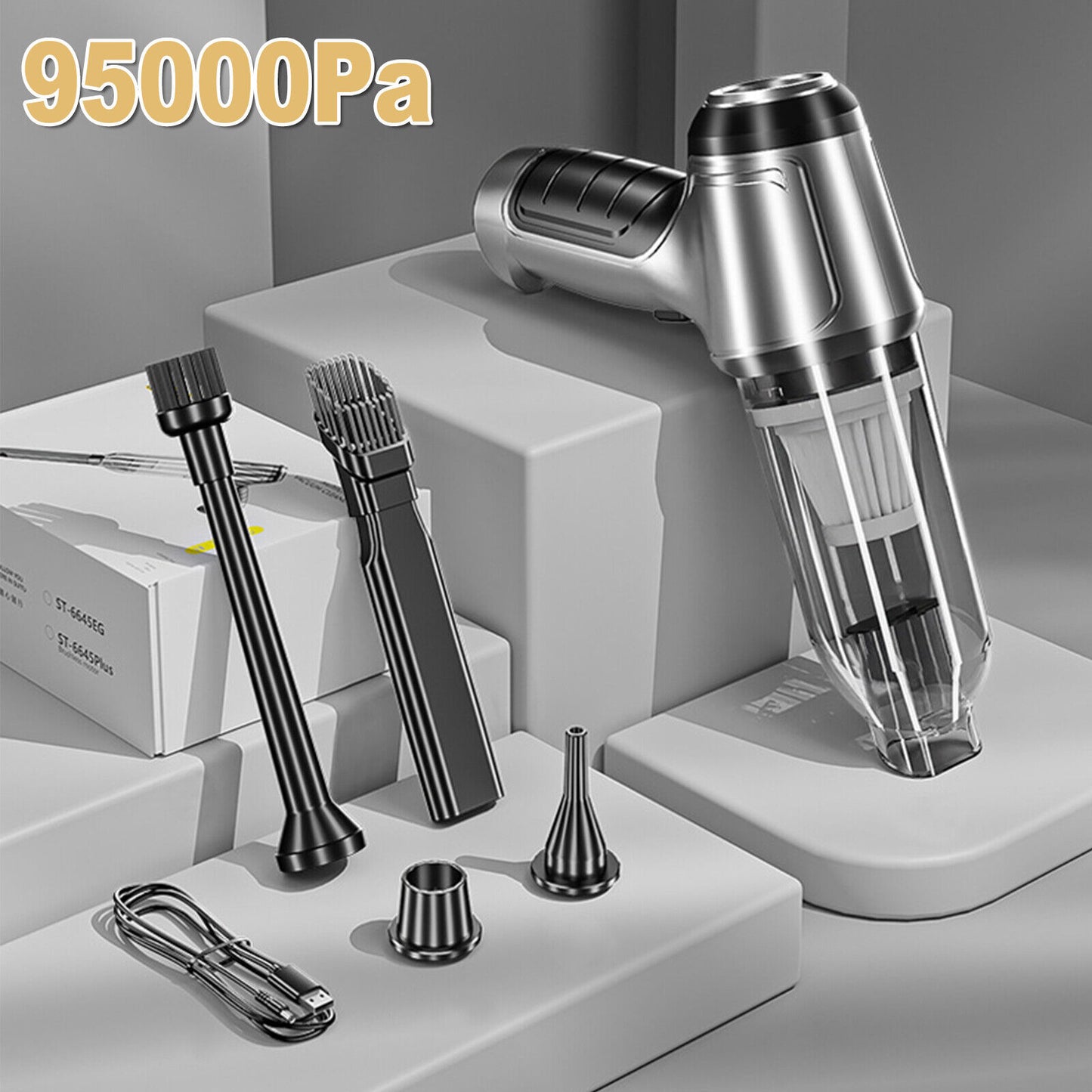 95000PA Wireless Car Vacuum Cleaner Handheld Vaccum Mini Power Suction Dust Blow