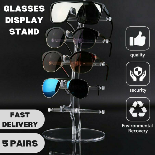 1Pcs Sunglasses Glasses Display Stand 5 Pair Rack Show Holder Plastic Counter