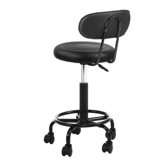 Salon Stool Swivel Chair Backrest Barber Hairdressing Hydraulic Lift PU