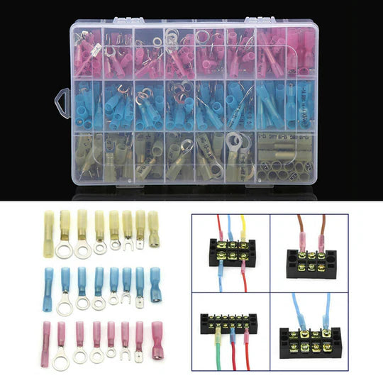 240PCS HEAT SHRINK WIRE CONNECTORS ELECTRICAL CRIMP MARINE AUTOMOTIVE TERMINALS