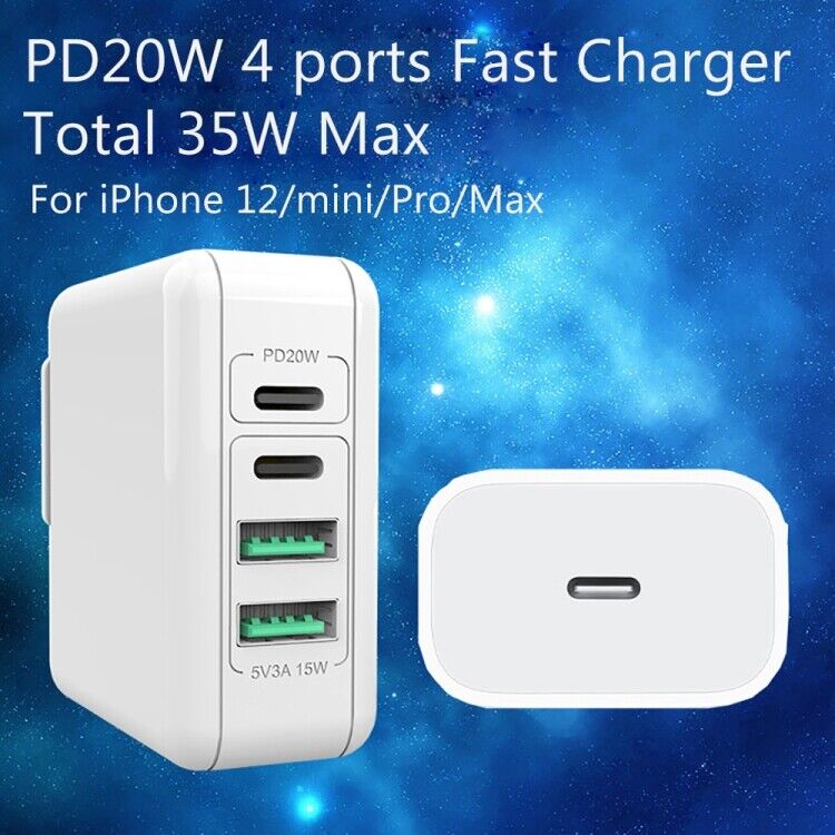 Multi Port Power Adapter Fast Charger 35W