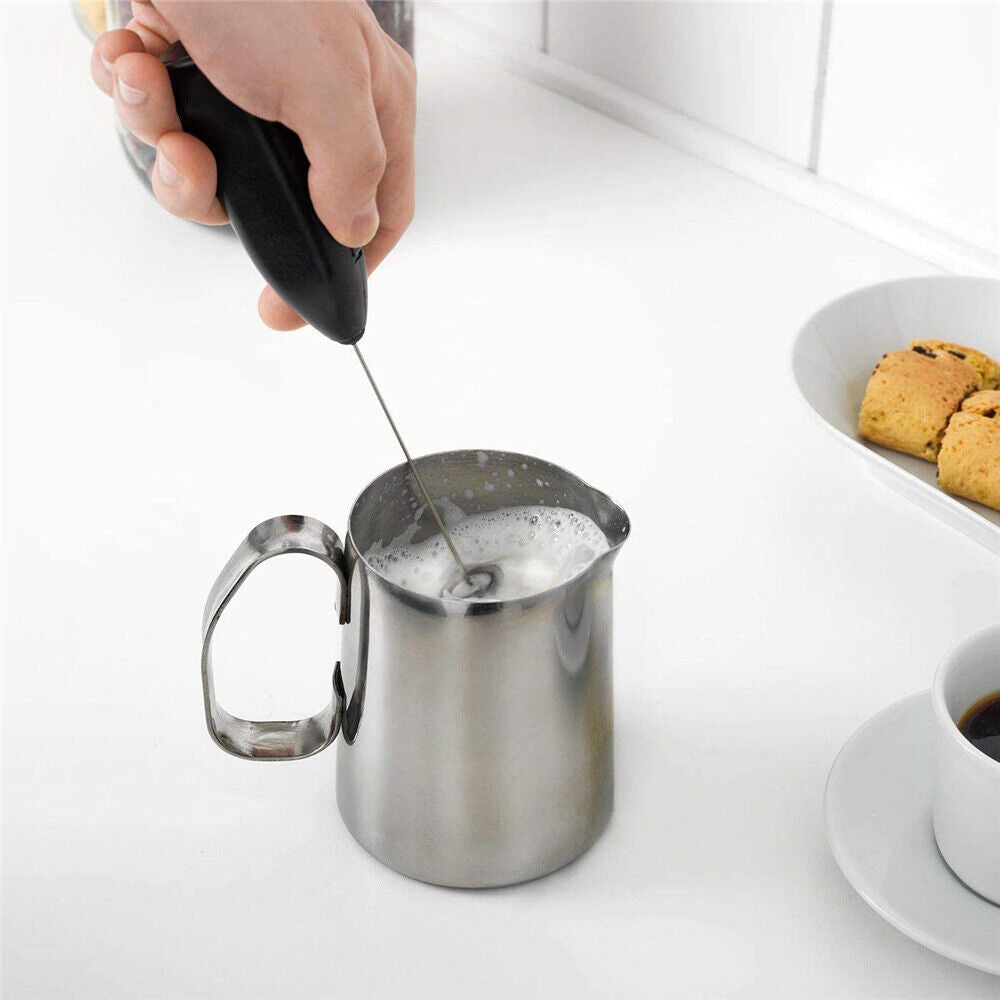 Black Electric Mini Foamer Kitchen Milk Frother Egg Beater Stirrer Whisk Drink Mixer