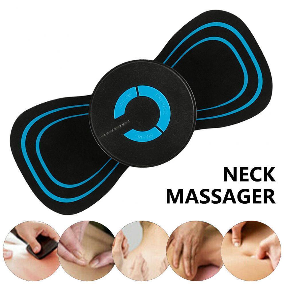 Mini Electric Neck Back Massager EMS Cervical Massage Patch Relief Pain Portable