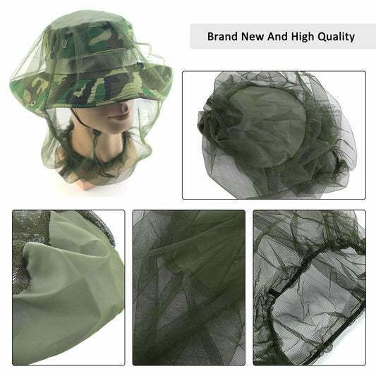 FLY MOSQUITO HEAD NET MESHHAT INSECT FISHING PROTECTOR OUTDOOR BEE BUG MOZZIE