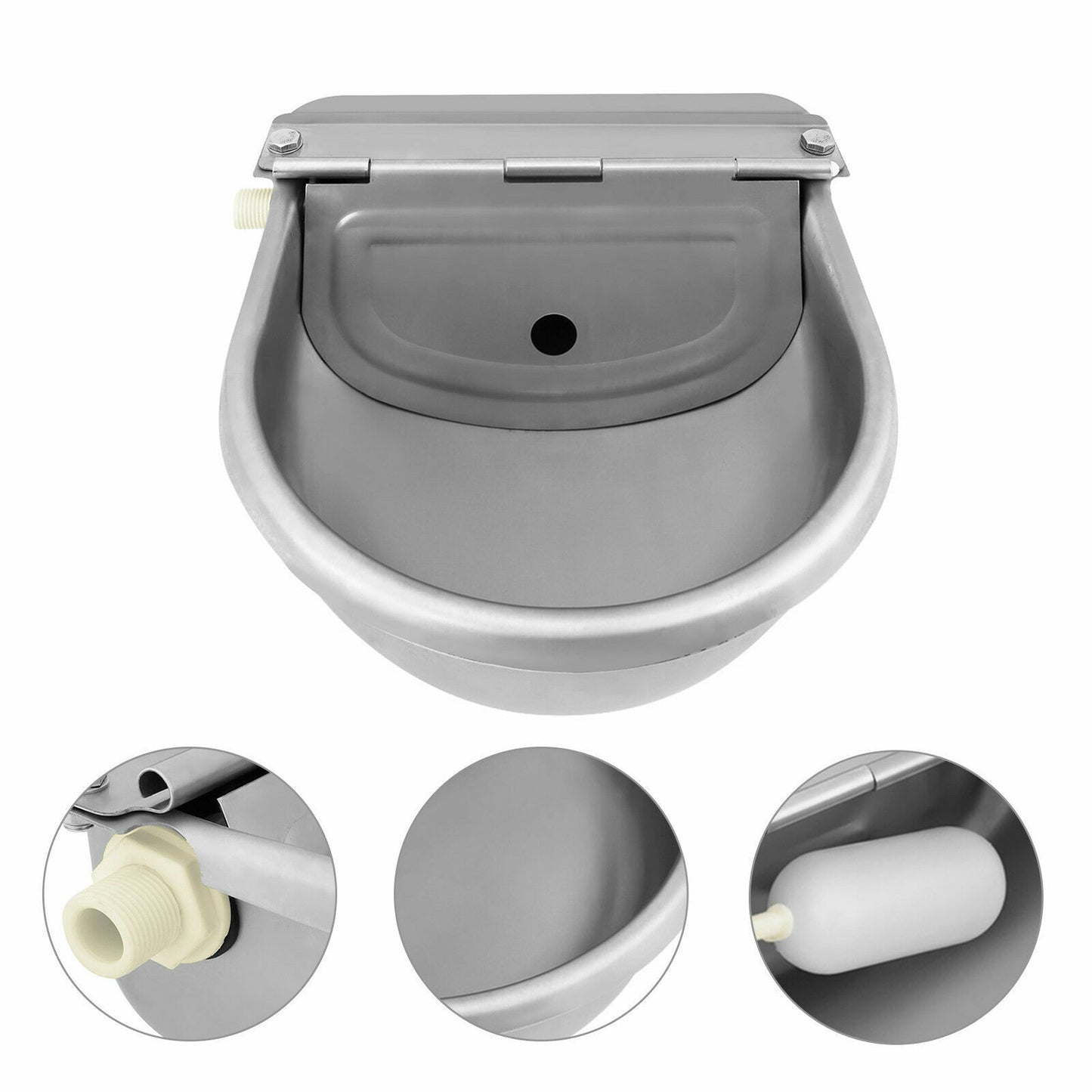 Stainless Water Trough Bowl Automatic Drinking For Dog Horse Chicken Auto Fill