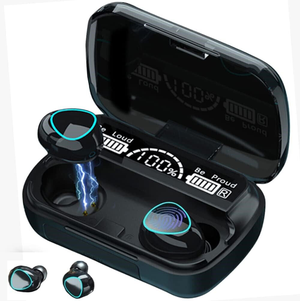 TWS Bluetooth 5.1 Wireless Earbuds Waterproof LED Display Stereo Gym Earphones
