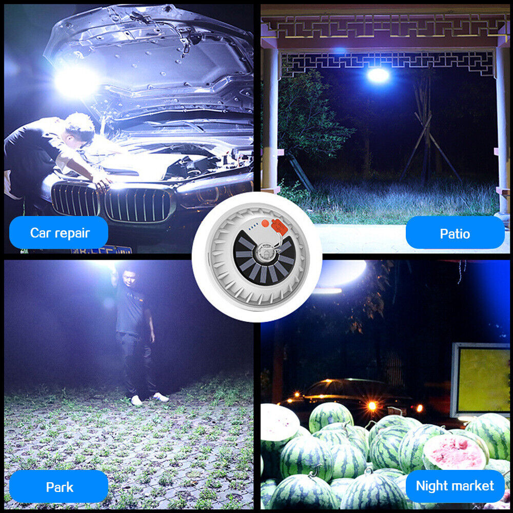 2x Rechargeable 120 LED Camping Tent Light USB Solar Lantern Outdoor Lamp