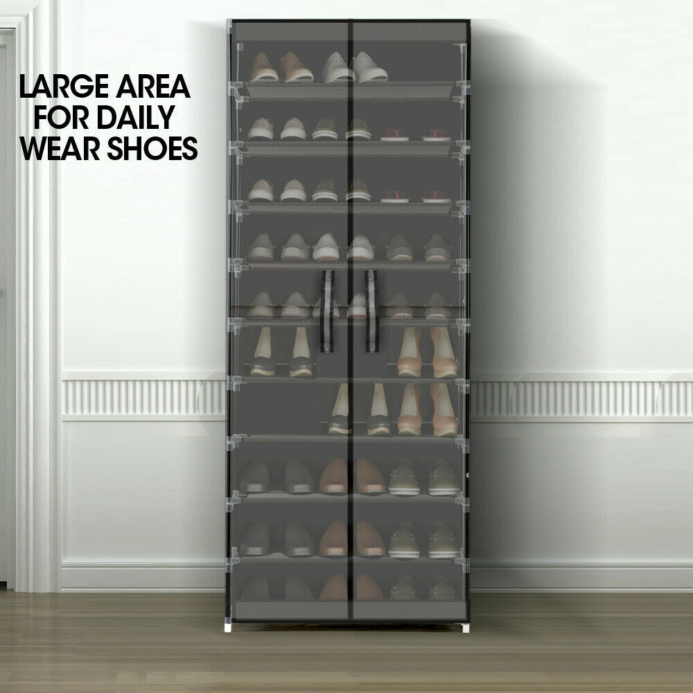 10 Tiers Shoe Rack Stackable Fabric Cabinet Storage Holder Wardrobe Organiser