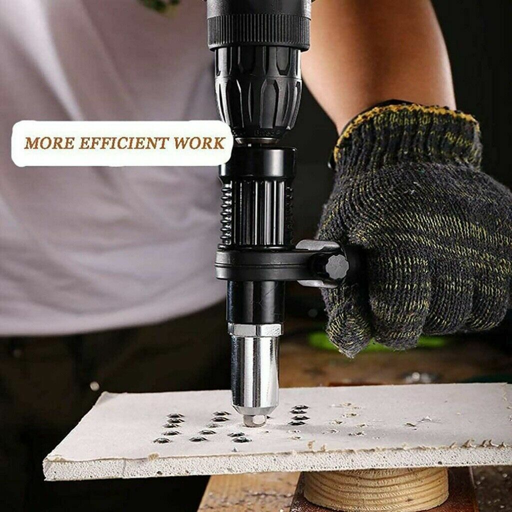 Electric Rivet Pop Gun Adaptor Cordless Drill Nut Riveting Riveter Insert Tool