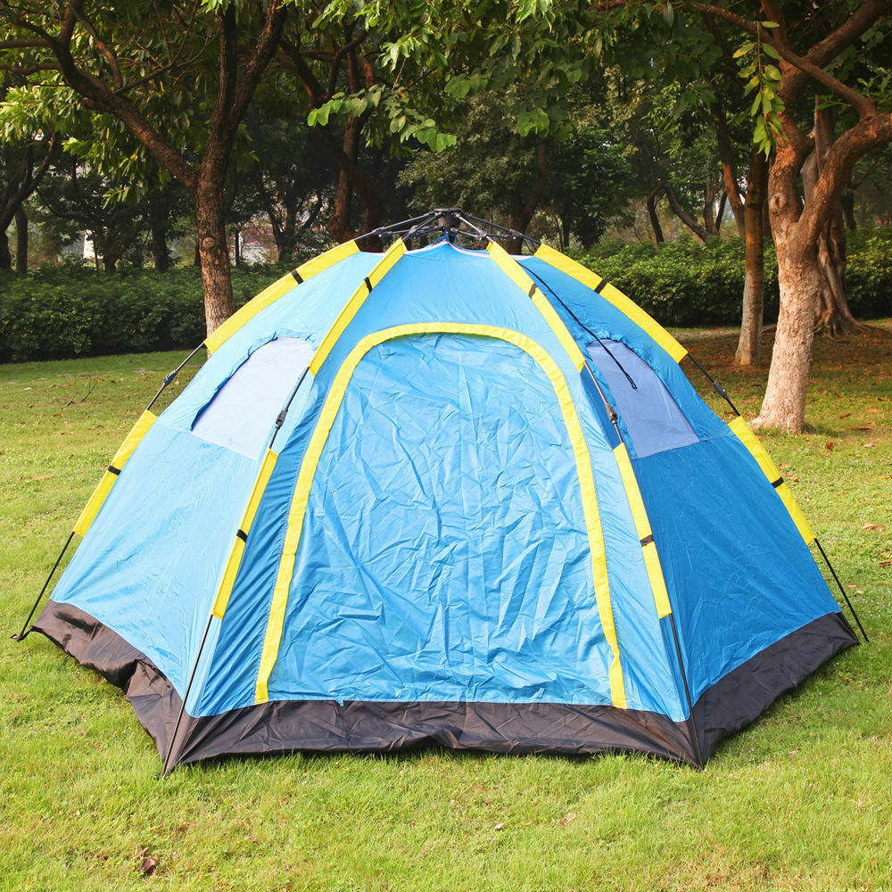 6 PERSON INSTANT POP UP CAMPING TENT SETS UP IN SECONDS HIKING CAMPING FISHING