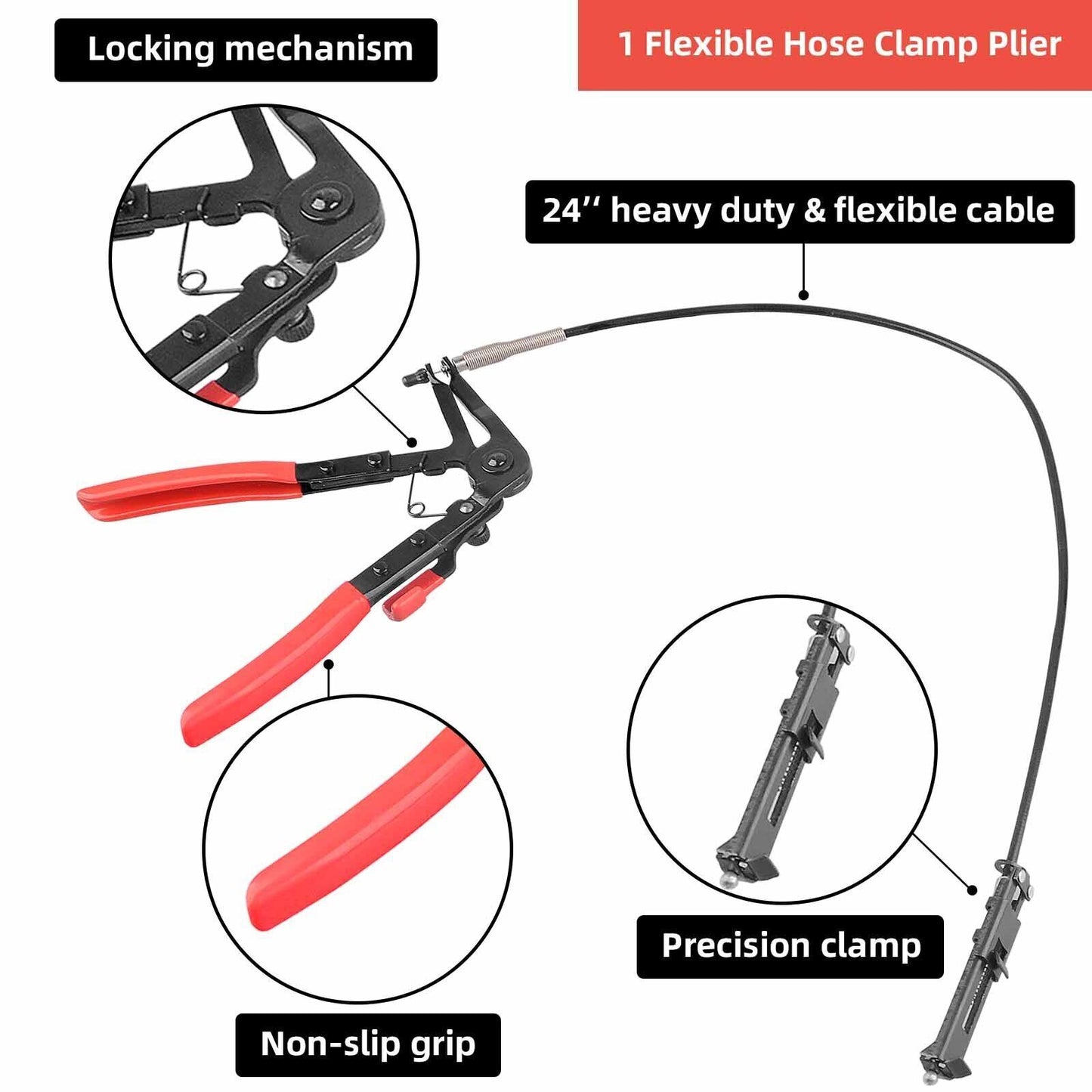 9pc Hose Clamp Clip Plier Kit Set Swivel Jaw Flat Angled BandAutomotive Tool Kit