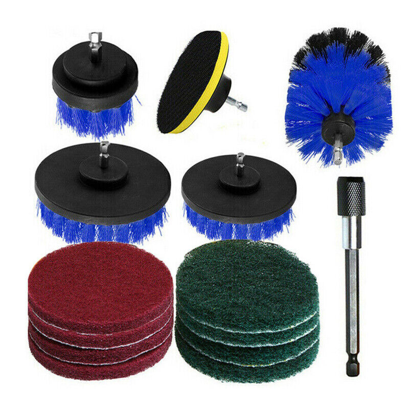 14PC Drill Brush Tub Clean Electric Grout Power Scrubber Cleaning Combo Tool Kit