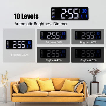 LED Large Big Jumbo Wall Desk Clock Digital Display With Calendar Temperature