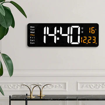 LED Large Big Jumbo Wall Desk Clock Digital Display With Calendar Temperature