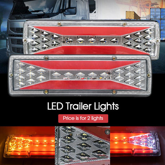 2X LED Trailer Lights Tail Lamp Stop Brake Dynamic Indicator 12V Taillight Pair