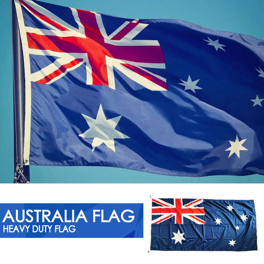 Australian Flag 1800x900 HEAVY DUTY Polyester Metal Woven Brass Sister Clips