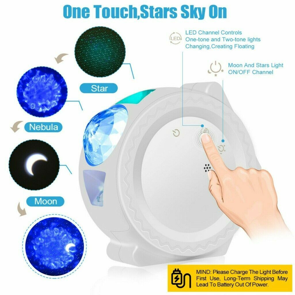 3In1 LED Galaxy Starry Night Light Projector 3D Ocean Star Sky Party Lamp Gift
