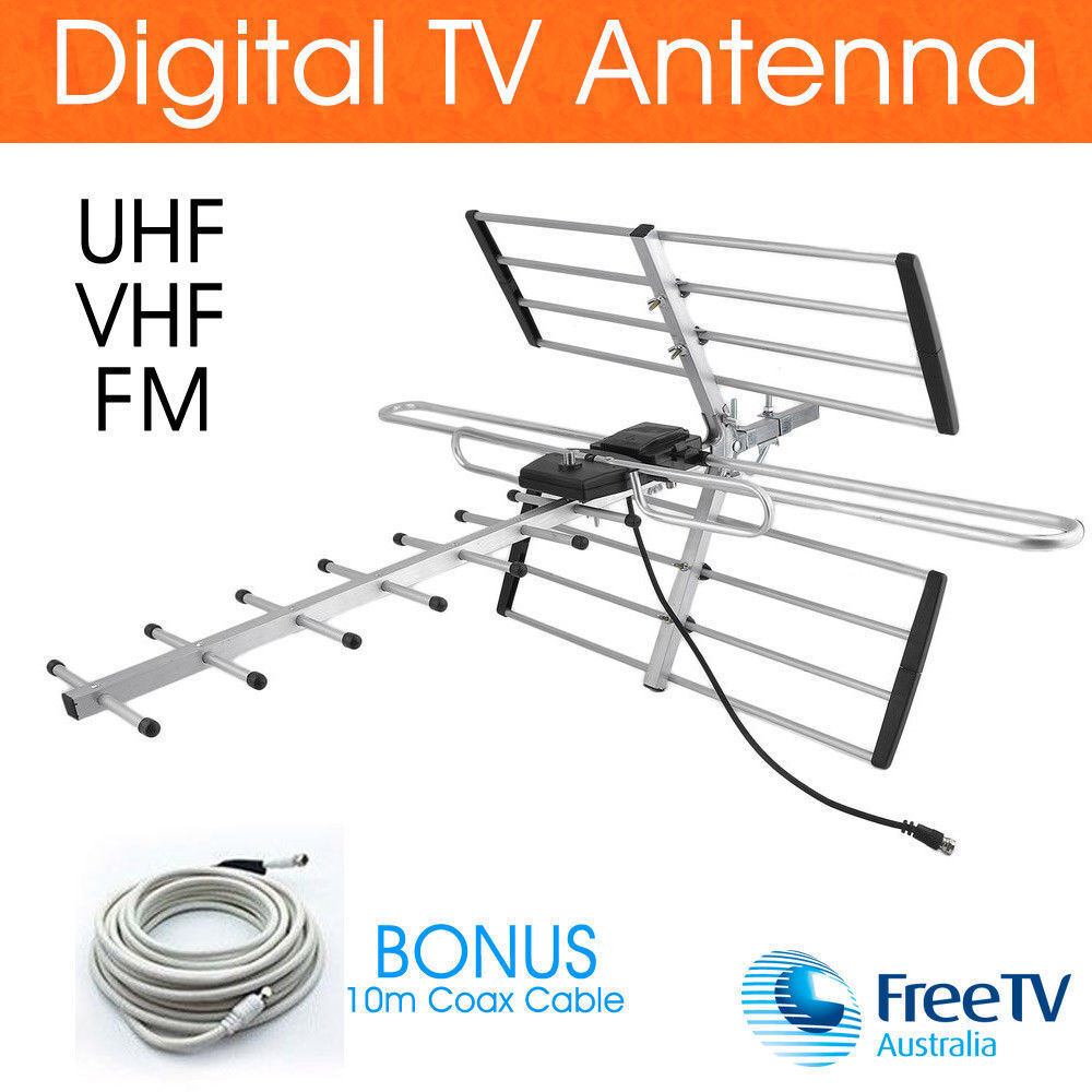 TV Antenna 32 Element Log Periodic Outdoor UHF VHF FM HDTV Digital Aerial New
