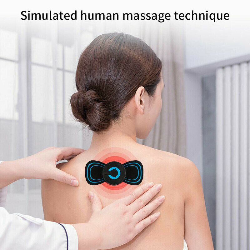 Mini Electric Neck Back Massager EMS Cervical Massage Patch Relief Pain Portable