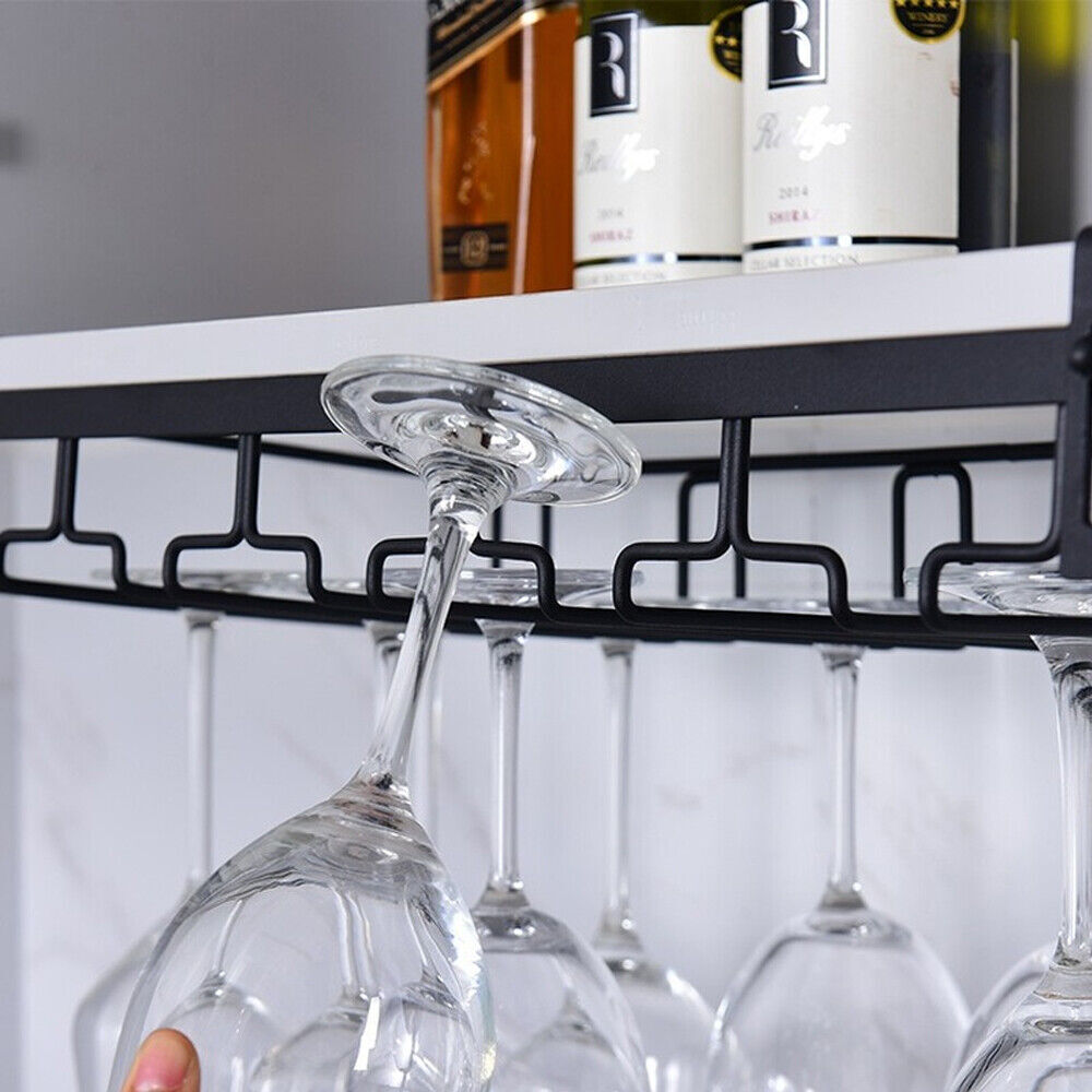 6 Slots Wine Glass Rack Holder Hanger Hanging Bar Storage Drying Rack