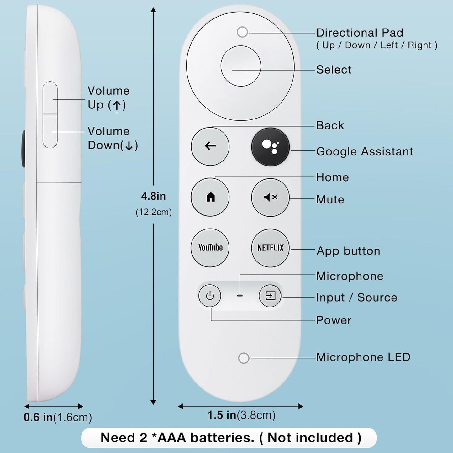 New Replacement For Chromecast With Google TV Voice Bluetooth IR Remote Control