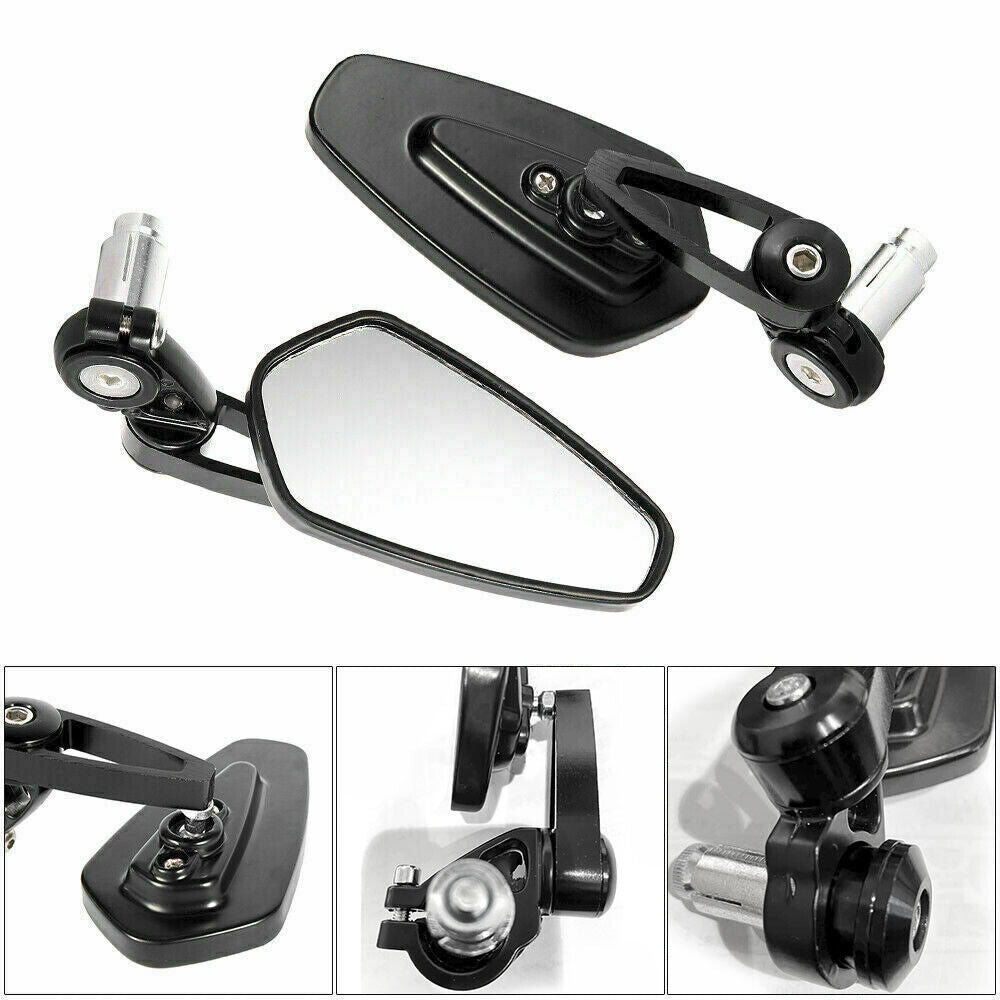 2pcs 7/8'' Motorbike Handle Bar End Rearview Side Mirror Motorcycle Moto Wing