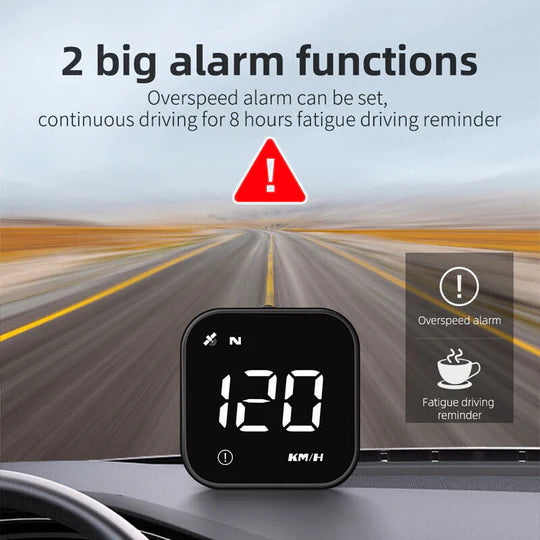 GPS HUD Head Up Display HD Speedometer Compass Speed Alarm For All Car Truck Bus